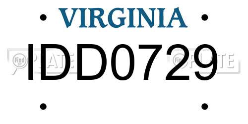 IDD0729 Virginia License Plate