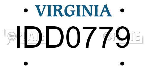 IDD0779 Virginia License Plate