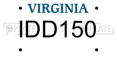 IDD150 Virginia License Plate