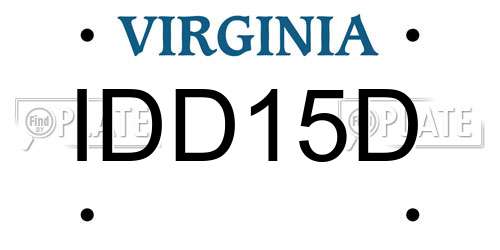 IDD15D Virginia License Plate