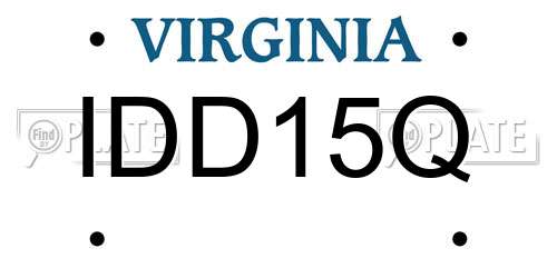 IDD15Q Virginia License Plate