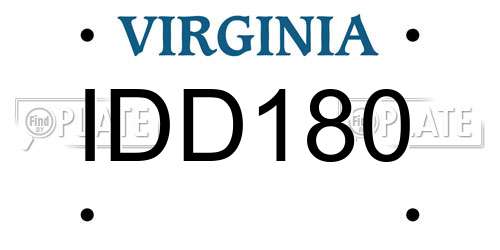 IDD180 Virginia License Plate