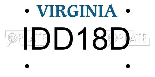 IDD18D Virginia License Plate