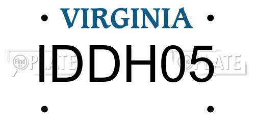 IDDH05 Virginia License Plate