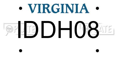 IDDH08 Virginia License Plate