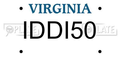 IDDI50 Virginia License Plate