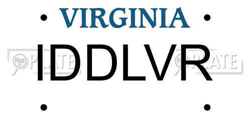 IDDLVR Virginia License Plate