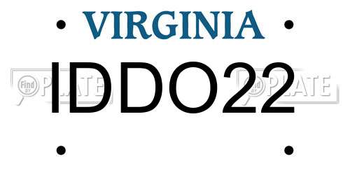 IDDO22 Virginia License Plate