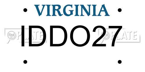 IDDO27 Virginia License Plate