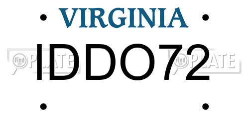 IDDO72 Virginia License Plate