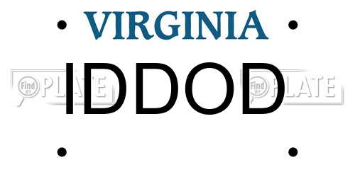 IDDOD Virginia License Plate