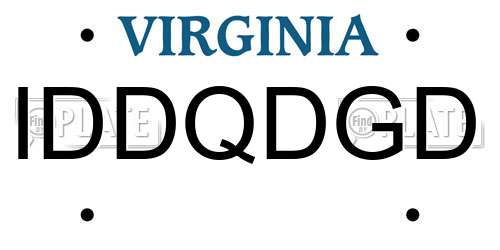 IDDQDGD Virginia License Plate
