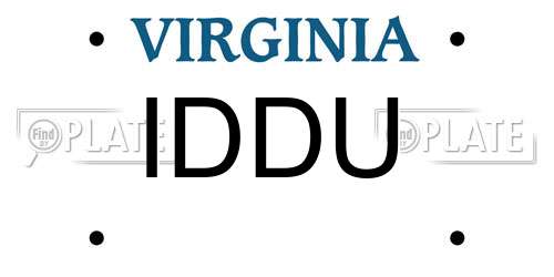 IDDU Virginia License Plate