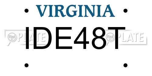 IDE48T Virginia License Plate