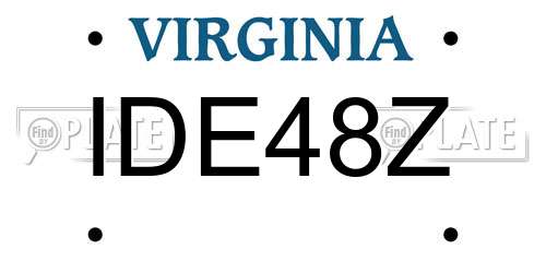 IDE48Z Virginia License Plate