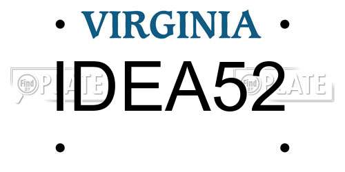 IDEA52 Virginia License Plate