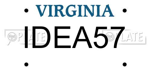 IDEA57 Virginia License Plate