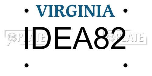 IDEA82 Virginia License Plate