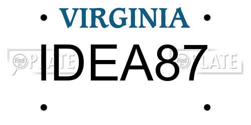 IDEA87 Virginia License Plate