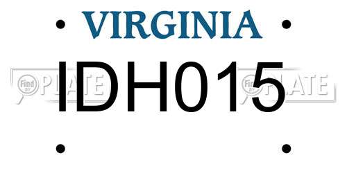 IDH015 Virginia License Plate