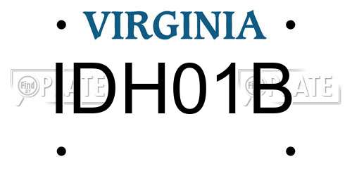IDH01B Virginia License Plate