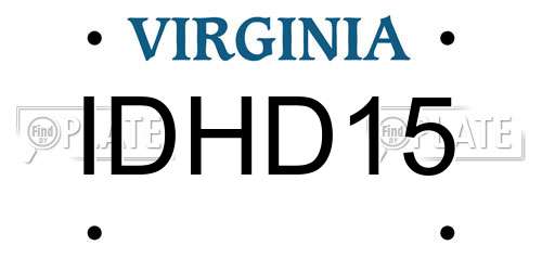 IDHD15 Virginia License Plate