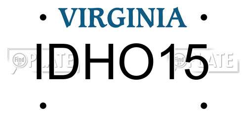 IDHO15 Virginia License Plate