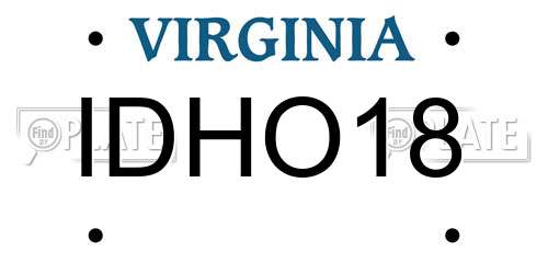 IDHO18 Virginia License Plate
