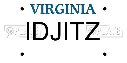 IDJITZ Virginia License Plate