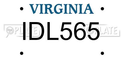 IDL565 Virginia License Plate