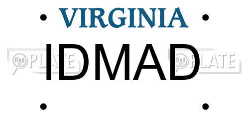 IDMAD Virginia License Plate
