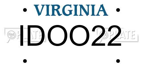 IDOO22 Virginia License Plate
