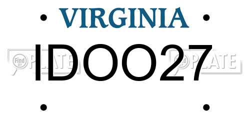 IDOO27 Virginia License Plate