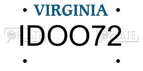 IDOO72 Virginia License Plate