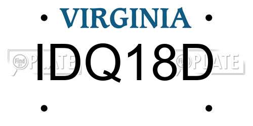IDQ18D Virginia License Plate