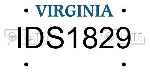 IDS1829 Virginia License Plate