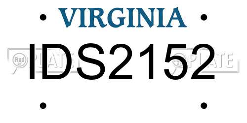 IDS2152 Virginia License Plate