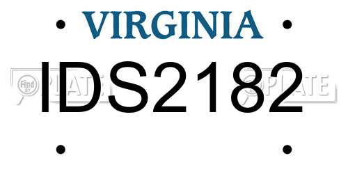 IDS2182 Virginia License Plate
