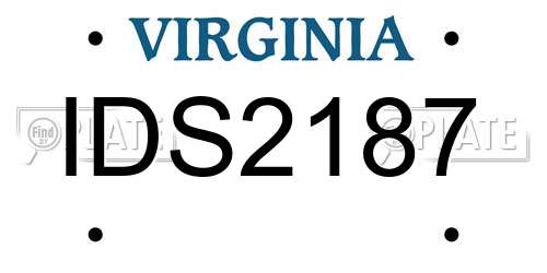 IDS2187 Virginia License Plate