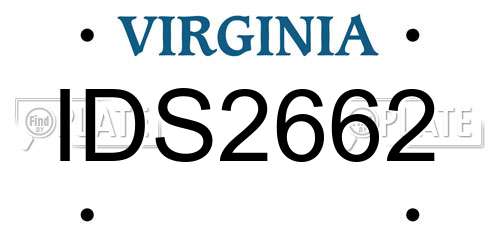 IDS2662 Virginia License Plate