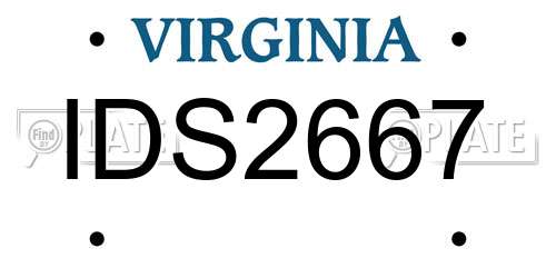 IDS2667 Virginia License Plate