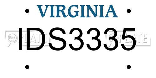 IDS3335 Virginia License Plate