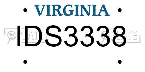 IDS3338 Virginia License Plate