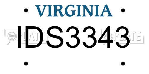 IDS3343 Virginia License Plate