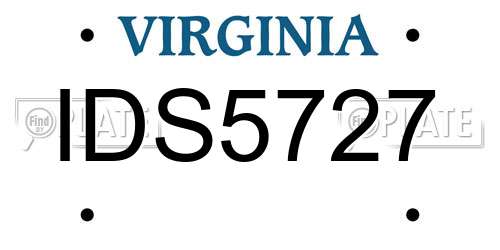 IDS5727 Virginia License Plate