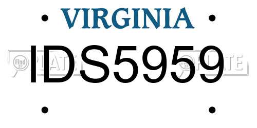 IDS5959 Virginia License Plate