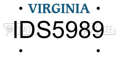 IDS5989 Virginia License Plate