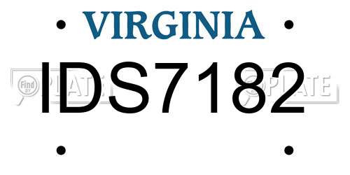 IDS7182 Virginia License Plate