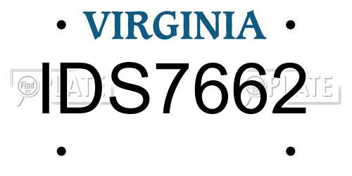 IDS7662 Virginia License Plate