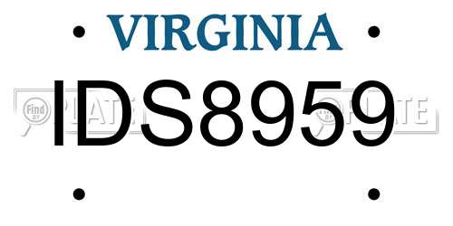 IDS8959 Virginia License Plate